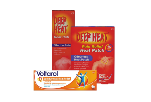 Voltarol and Deep Heat product shots