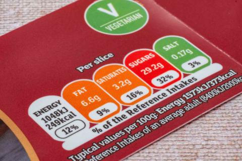 Nutrition information label