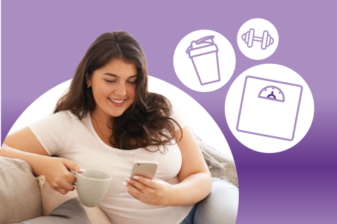 Woman booking a weight management service