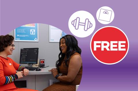 A female customer and a female pharmacist in a free weight management consultation