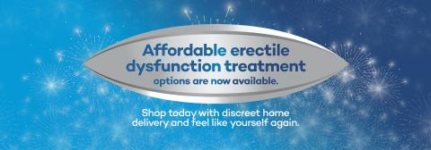Affordable erectile dysfunction treatment. Shop today with discreet home delivery and feel like yourself again