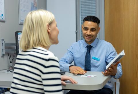 pharmacist having consultation with patient