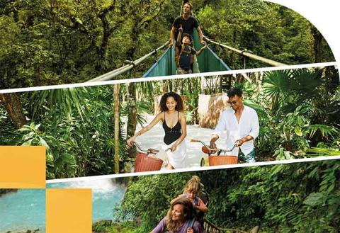 A variety of images showing people of various ages in exotic lands